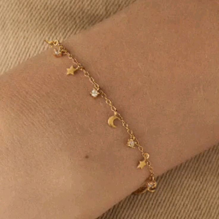 Moon-star golden bracelet